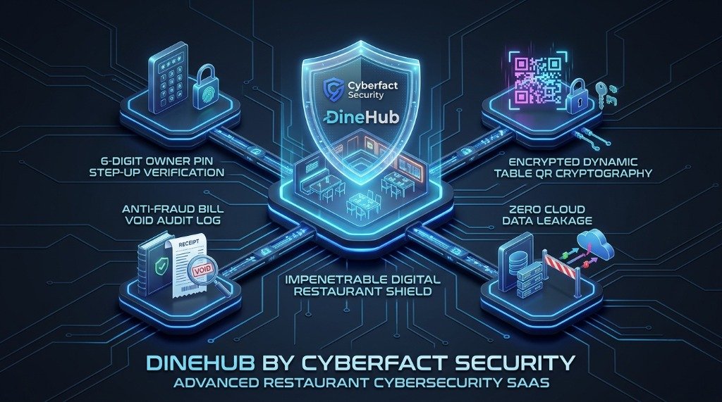 DineHub Advanced Restaurant Cybersecurity Architecture by Cyberfact